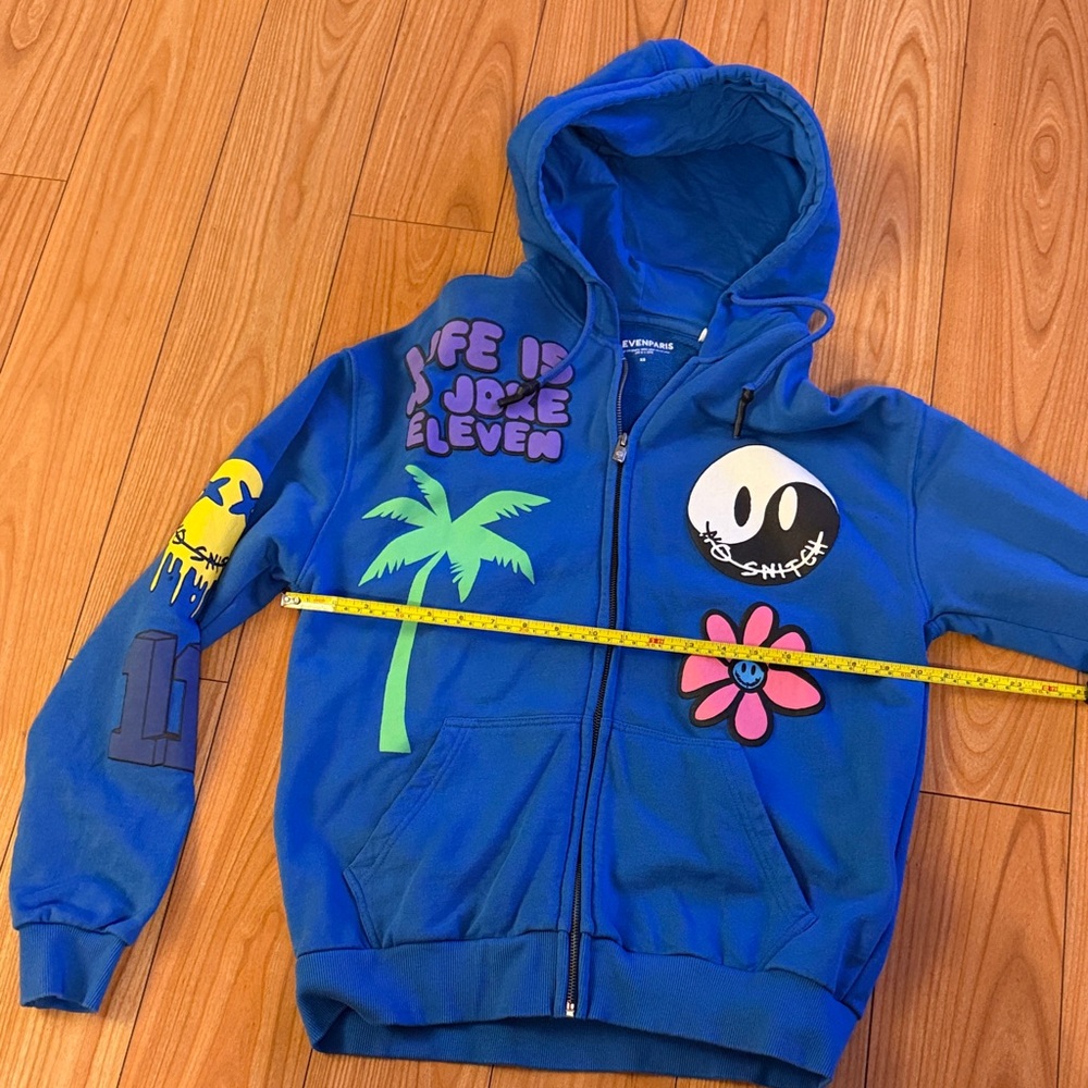 Eleven Paris Blue Graphic Hoodie